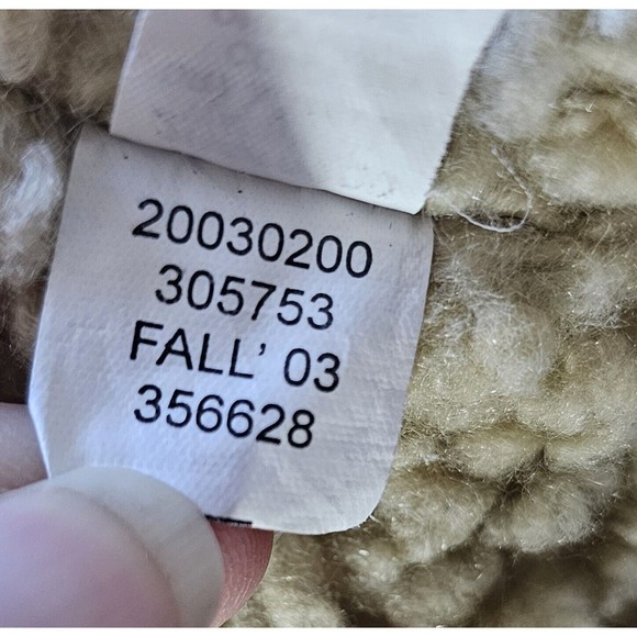 Gap Women's SZ L Corduroy Sherpa Lined Trucker Jacket Cream Beige Ivory Vtg Flaw - Picture 8 of 12